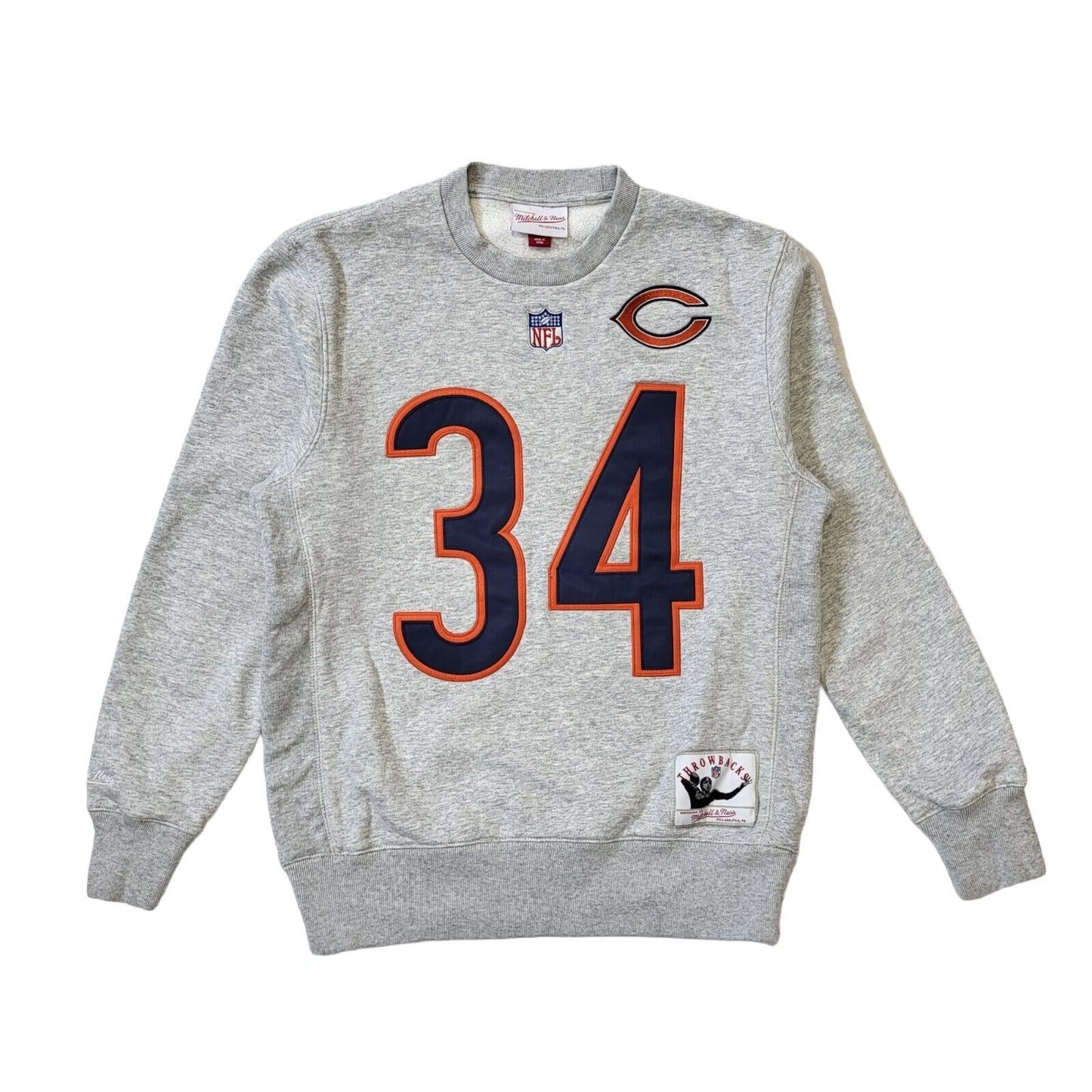 Mitchell & Ness NFL Sweatshirt Crew Neck Grey Mens UK S EU 48 G142