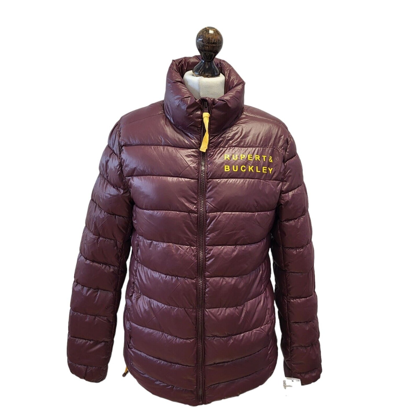 Rupert & Buckly Purple Quilted Puffer High Neck Coat BNWT  UK 12 EU 40 G169
