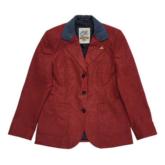 John Partridge Red Button Collared Suit Jacket Uk Women's xL 14 H720