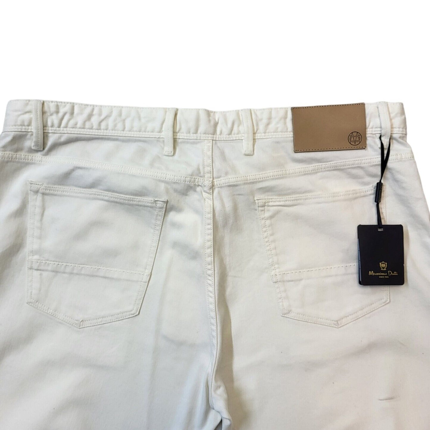 Massimo Dutti White Straight Leg Denim Jeans Uk Men's XL W36 L33 Bnwt G185