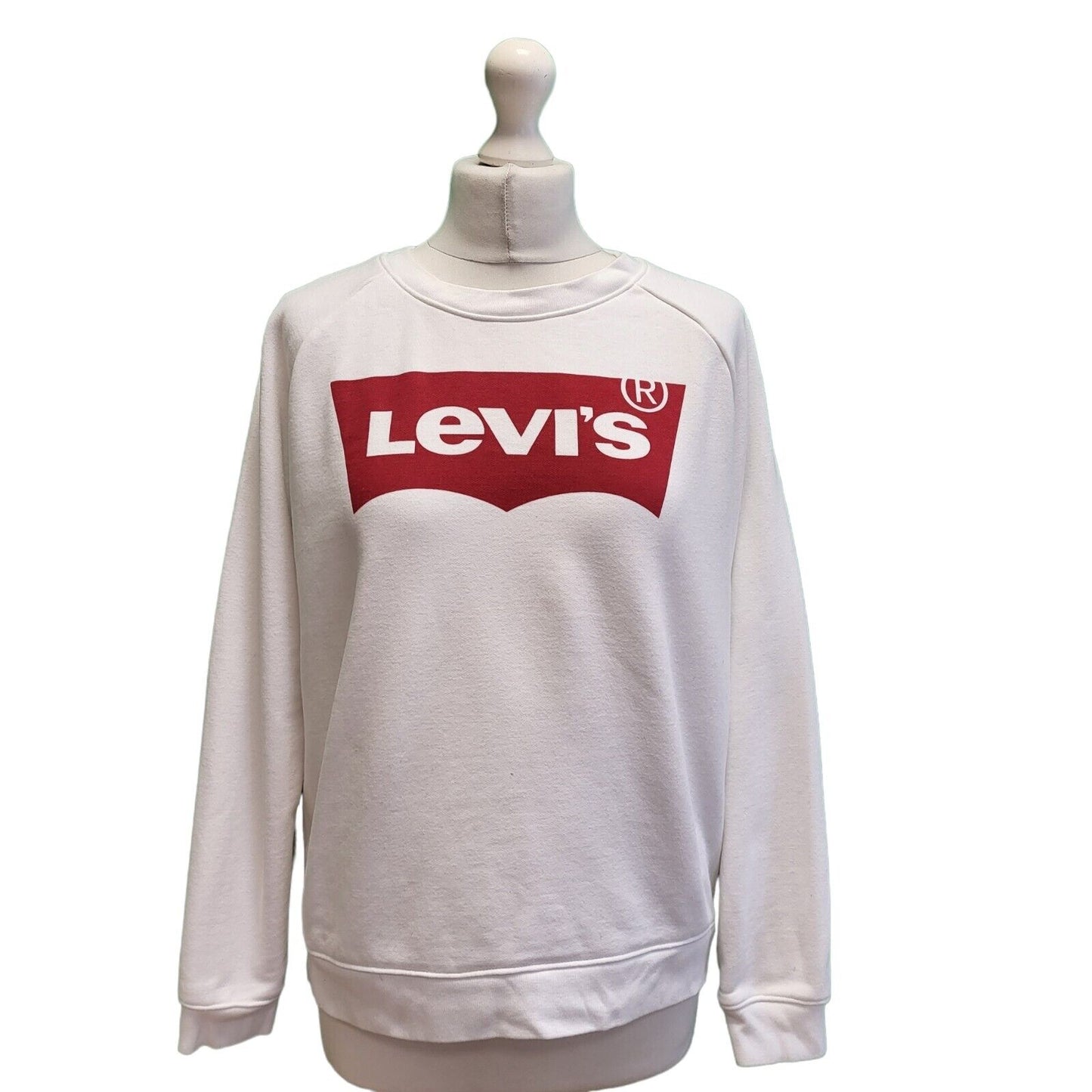 Levi's White Spell Out Long Sleeve Sweatshirt Women's UK S 8 EU 36 H217