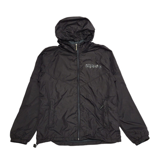 Superdry Black Hooded Windbreaker Track Jacket Men's UK XL EU 56 H598