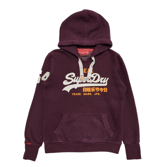 Superdry Sweatshirt Hoodie Drawstring Maroon Uk Women's Size L G417