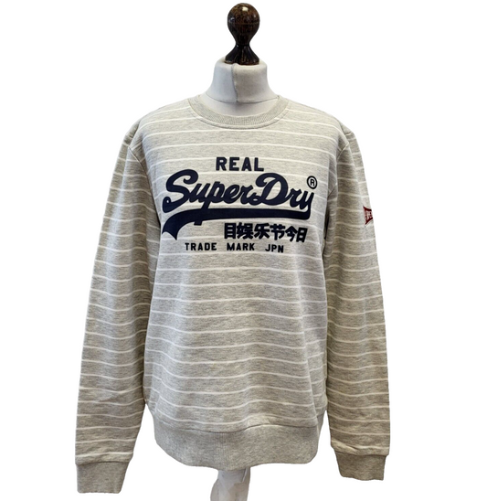 Superdry Grey Round Neck Sweatshirt Uk Women's 12 Eu 40 G240