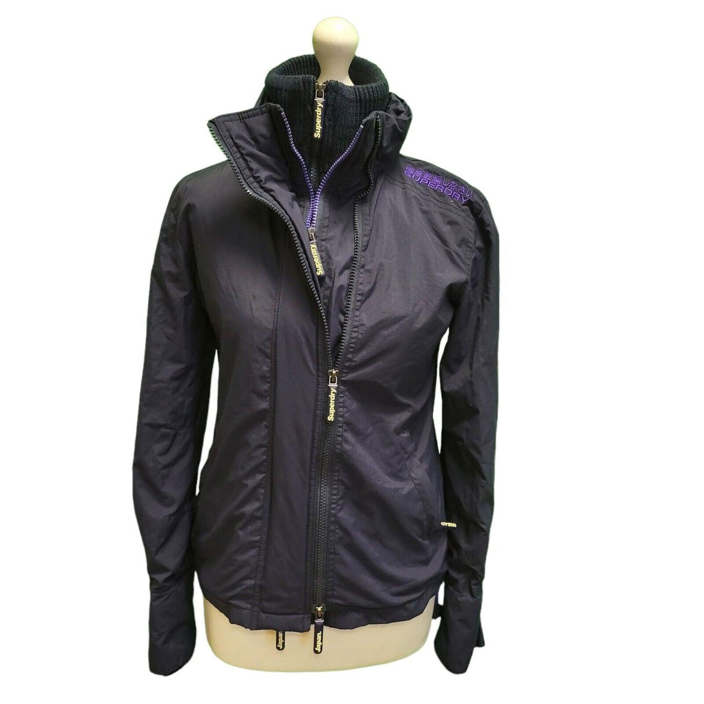 Superdry Wind Cheater Navy Blue Zipped Jacket Women's UK xS H608