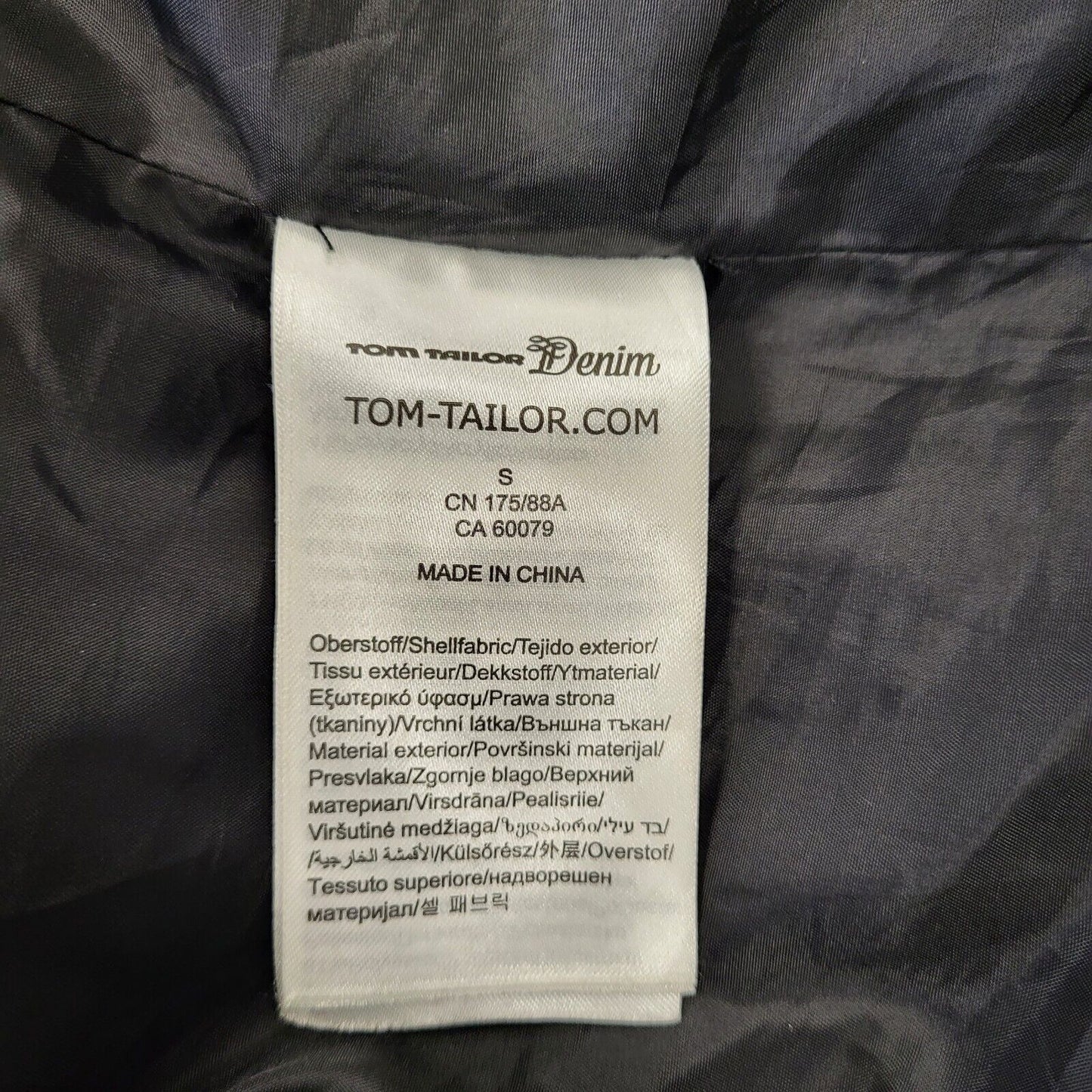 Tom Tailor Black Lined Wool Blend Overcoat Blazer Jacket Men's uk S H82