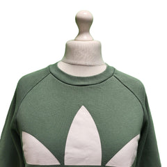 Adidas Green Spell Out Long Sleeve Sports Sweatshirt Women's UK L 12 E 40 H147