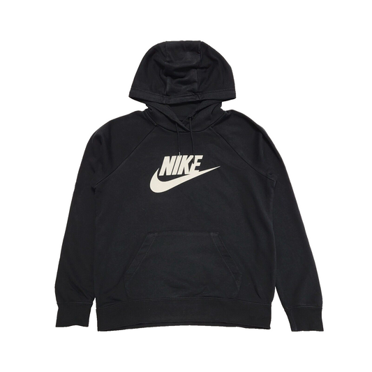 Nike Black Drawstring Sweatshirt Hoodie Women's UK M 10 H941