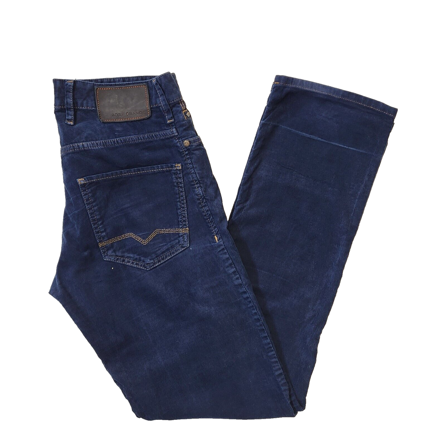 Hugo Boss Blue Slim Straight Corduroy Zip Fly Trousers Men's  uk S W31 L32 G840