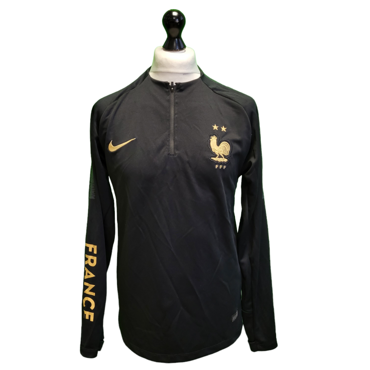 Nike Dri-Fit Black France Sport 1/4 Zip Top Men's UK M EU 50 H970
