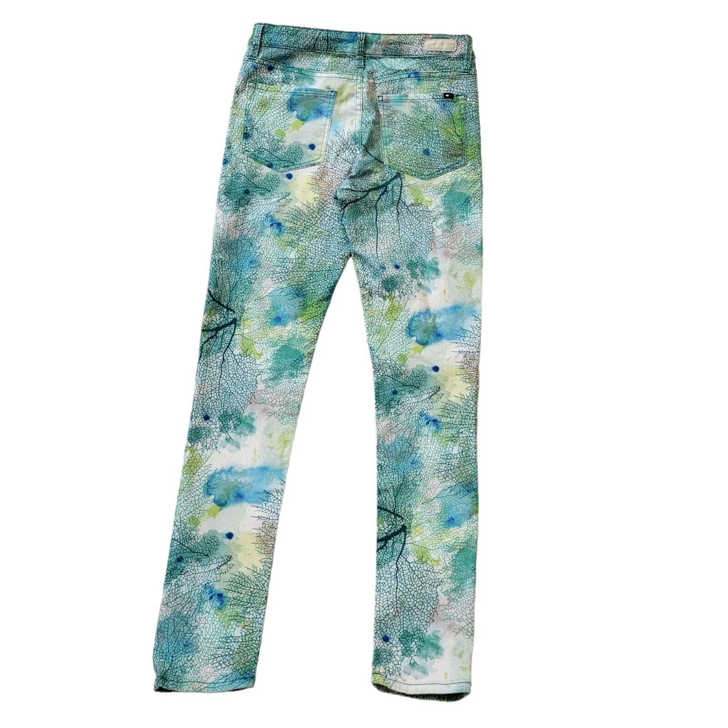 Tommy Hilfiger Green Floral Skinny Denim Jeans UK Women's 10 W28 L31 G431