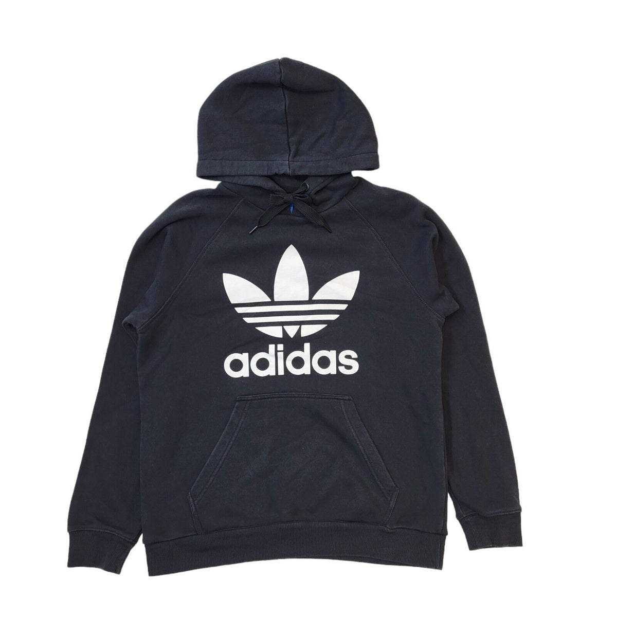 Adidas Black Spell Out Retro Long Sleeve Sweatshirt Men's Hoodie Uk M G936