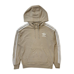 Adidas Beige White Drawstring Over-sized Hooded Sweatshirt Women's UK 8 S G782