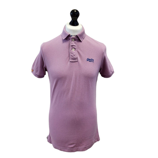 Superdry Purple Short Sleeve Polo Shirt Mens Uk M EU 50 G337