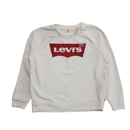 Levi's White Spell Out Long Sleeve Sweatshirt Women's UK S 8 EU 36 H217