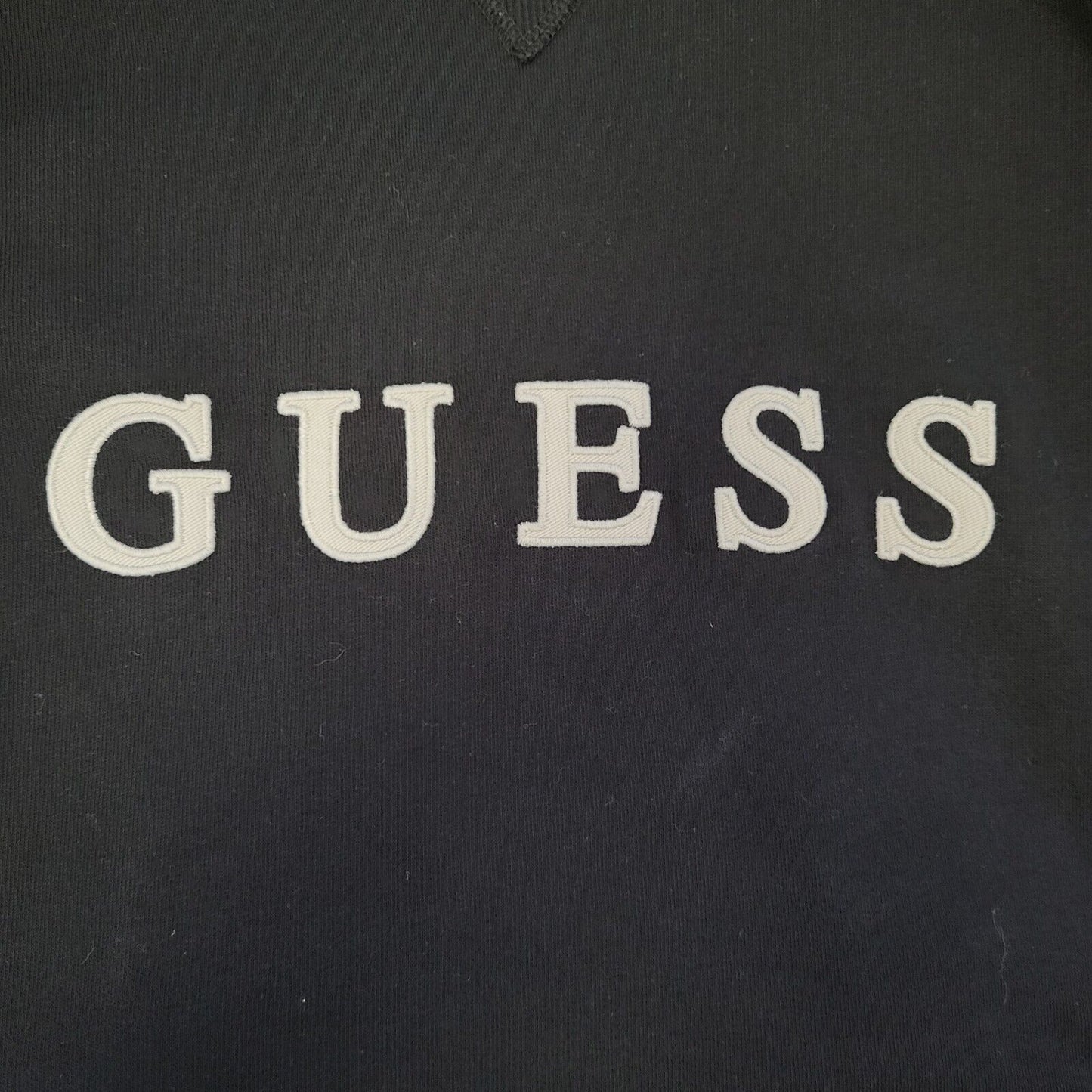 Guess Black Spell Out Retro Long Sleeve Sweatshirt Hoodie Men's Uk XL H109