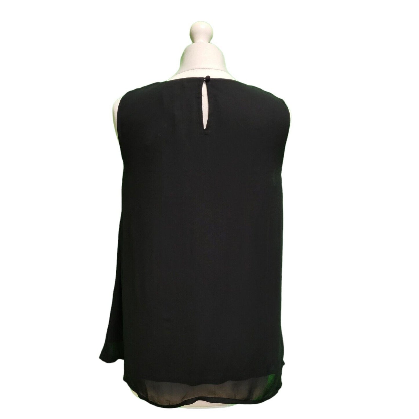 Monsoon Black Round Neck Sleeveless Dress Top Women's uk L 12 H610