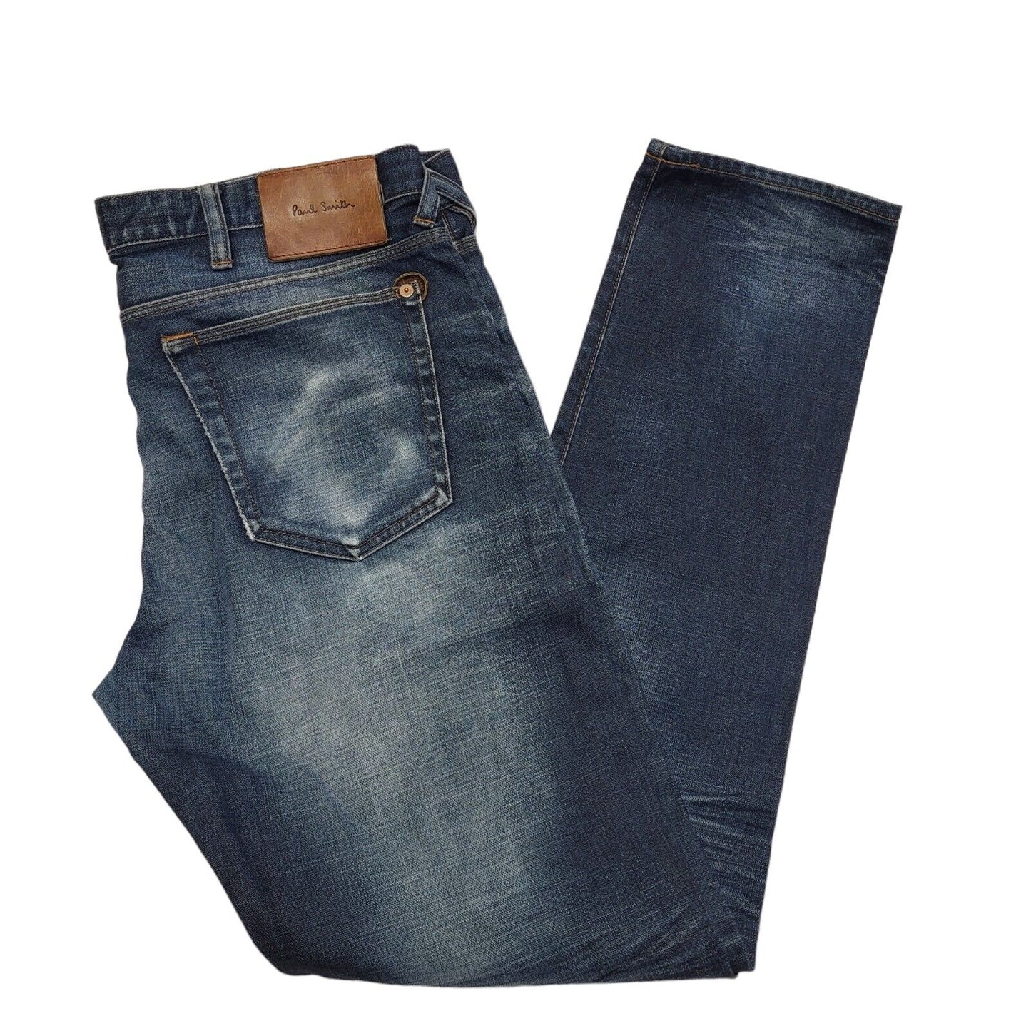 Paul Smith Faded Blue Slim Leg Distressed Denim Jeans Men's XL W36 L33 H197