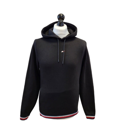 Tommy Hilfiger Hoodie Black Pullover Drawstring Mens UK S EU 48 G129
