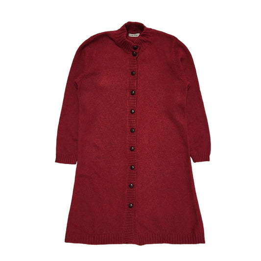 Orvis Cardigan Long Red Button Up Cardigan Uk Women's Size M G402