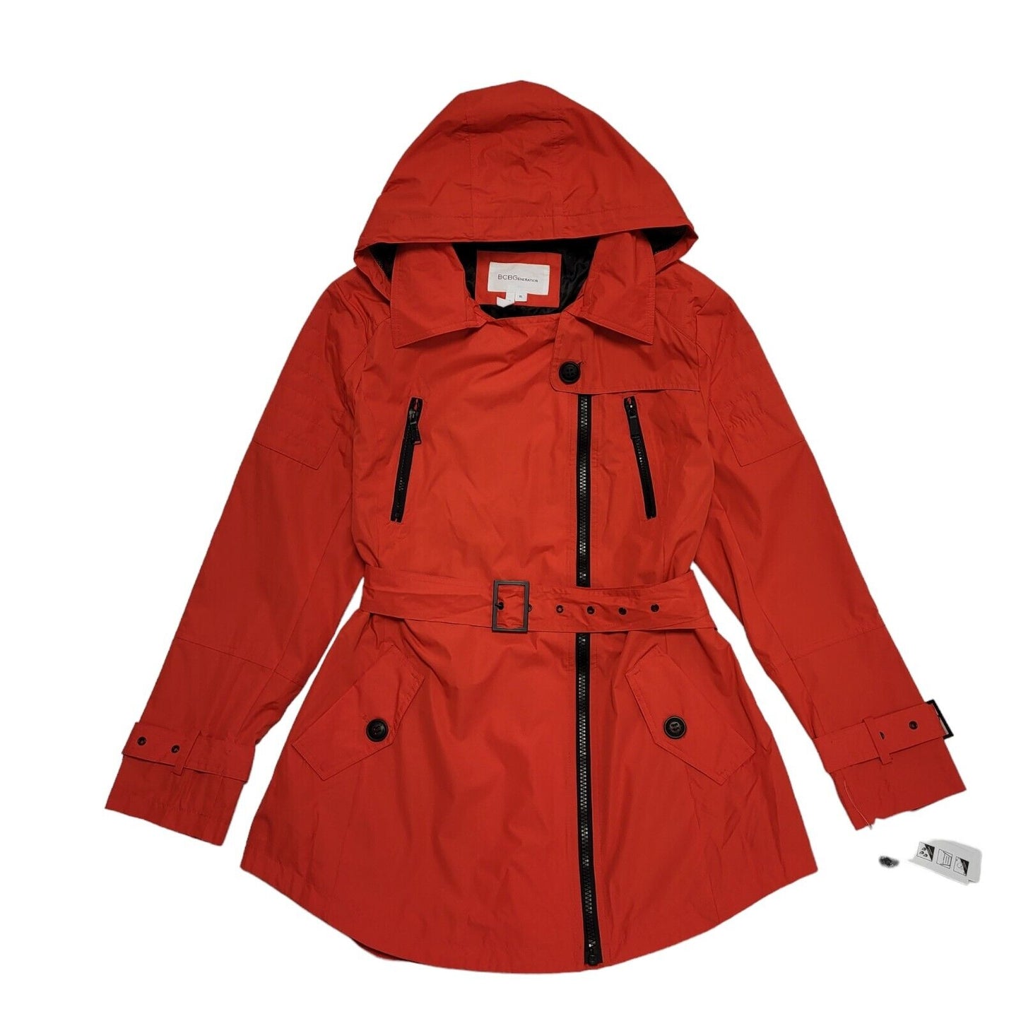 BCB Generation Red Belted Waterproof Zip Coat UK Women's XL BNWT H692