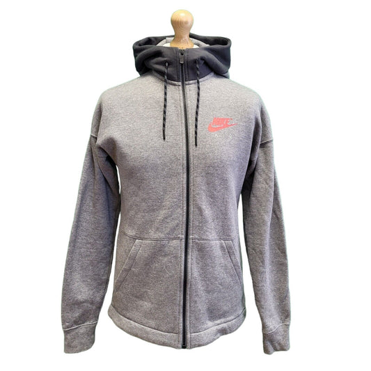 Nike Grey Drawstring Zip Sports Sweatshirt Hoodie Men's uk S eu 48 H257