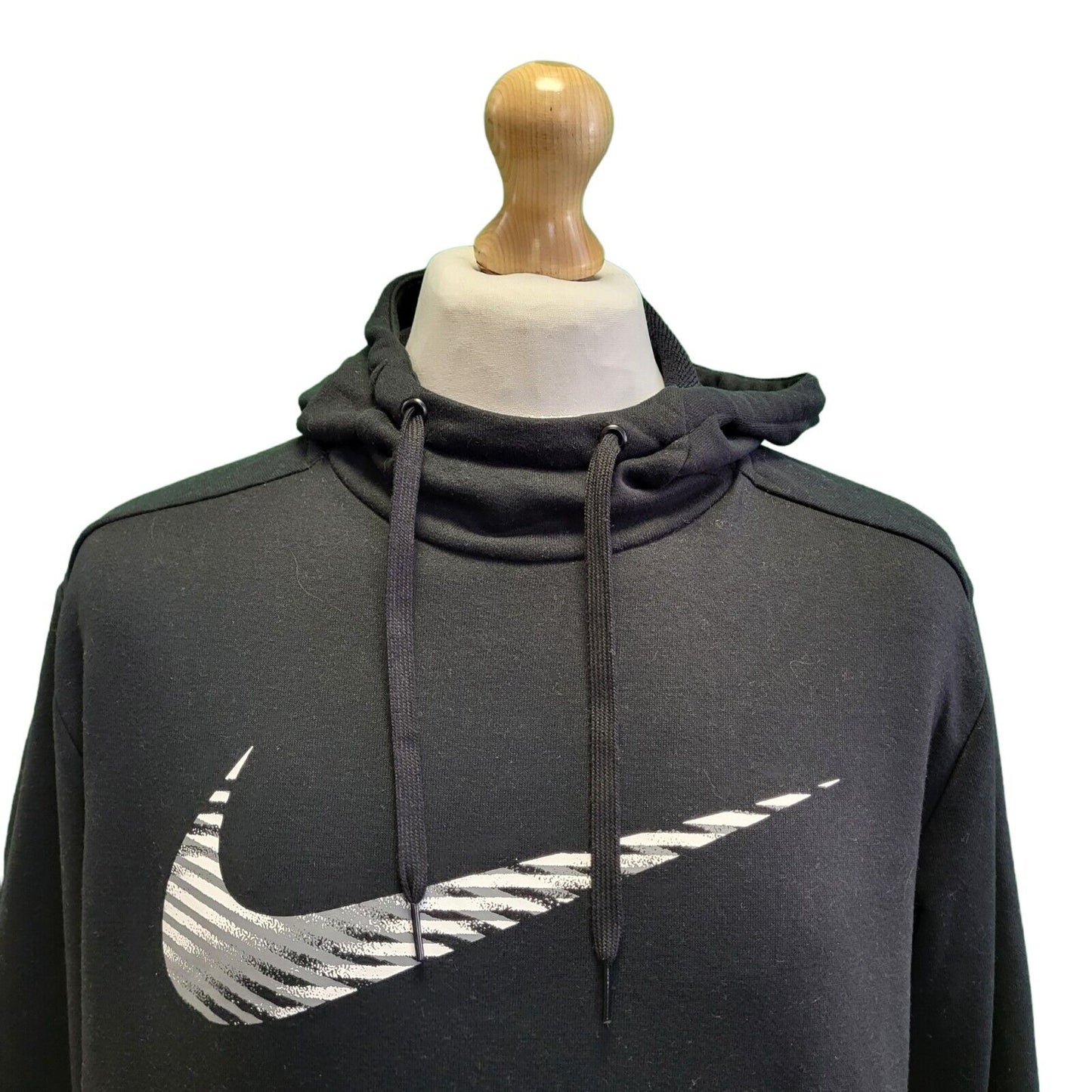 Nike Dri-Fit Black Drawstring Pouch Sweatshirt Hoodie Men's uk L eu 54 H24