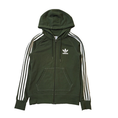Adidas Green Zipped Drawstring Sweatshirt Hoodie Women's Uk S 8 H280