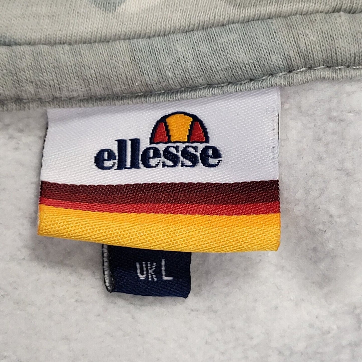 Ellesse Grey Camouflage Spell Out Casual Sweatshirt Hoodie Men's UK L EU 54 H595