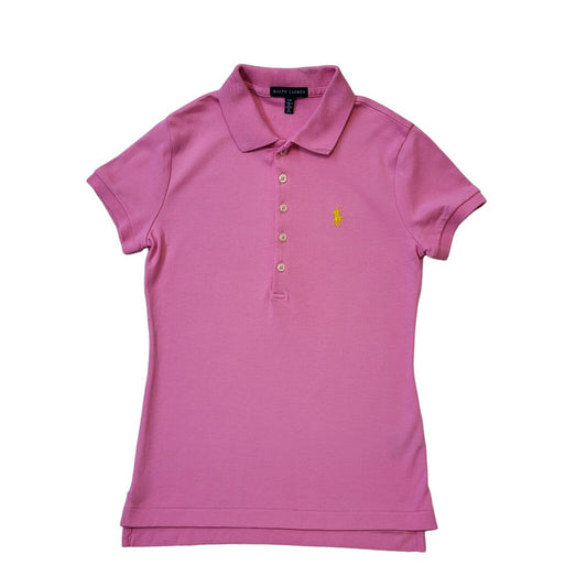 Ralph Lauren Pink Short Sleeve Polo Shirt UK Women's Small G725