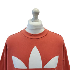 Adidas Peach Over-sized Round Neck Spell Out Sweatshirt Women's Uk Xs 6 H95