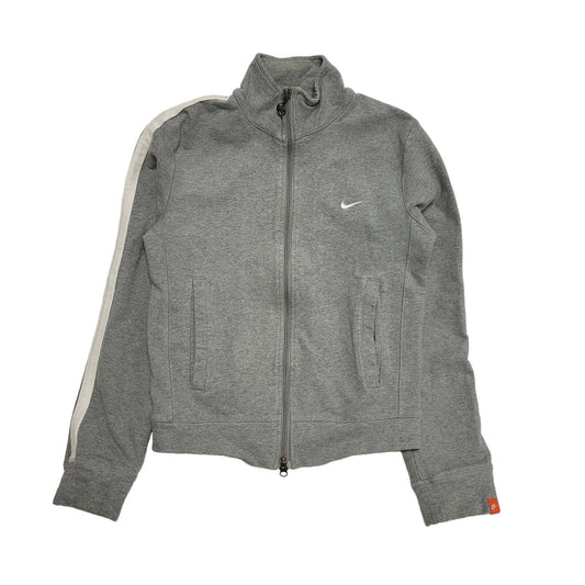 Nike Grey White Zipped Long Sleeve Sweatshirt Tracksuit Top uk Women's L 12 H751