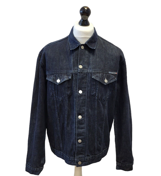 Teddy Smith Dark Blue Button-Up Denim Jacket Uk Men's XL Eu 56 G310