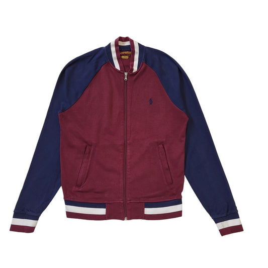 Polo Ralph Lauren Maroon Navy Zip Casual Sweatshirt Top Men's Uk S H100