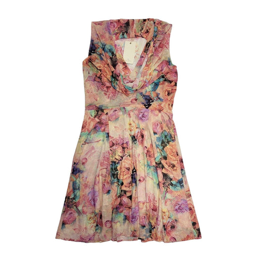 Miss Patina Multicoloured Floral Skater Dress UK Women's Small H700