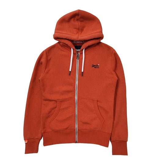 Superdry Orange Drawstring Zipped Sweatshirt Hoodie Uk Men's Small G477