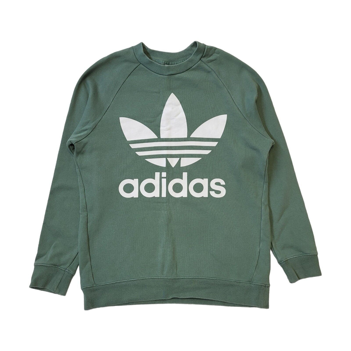 Adidas Green Spell Out Long Sleeve Sports Sweatshirt Women's UK L 12 E 40 H147