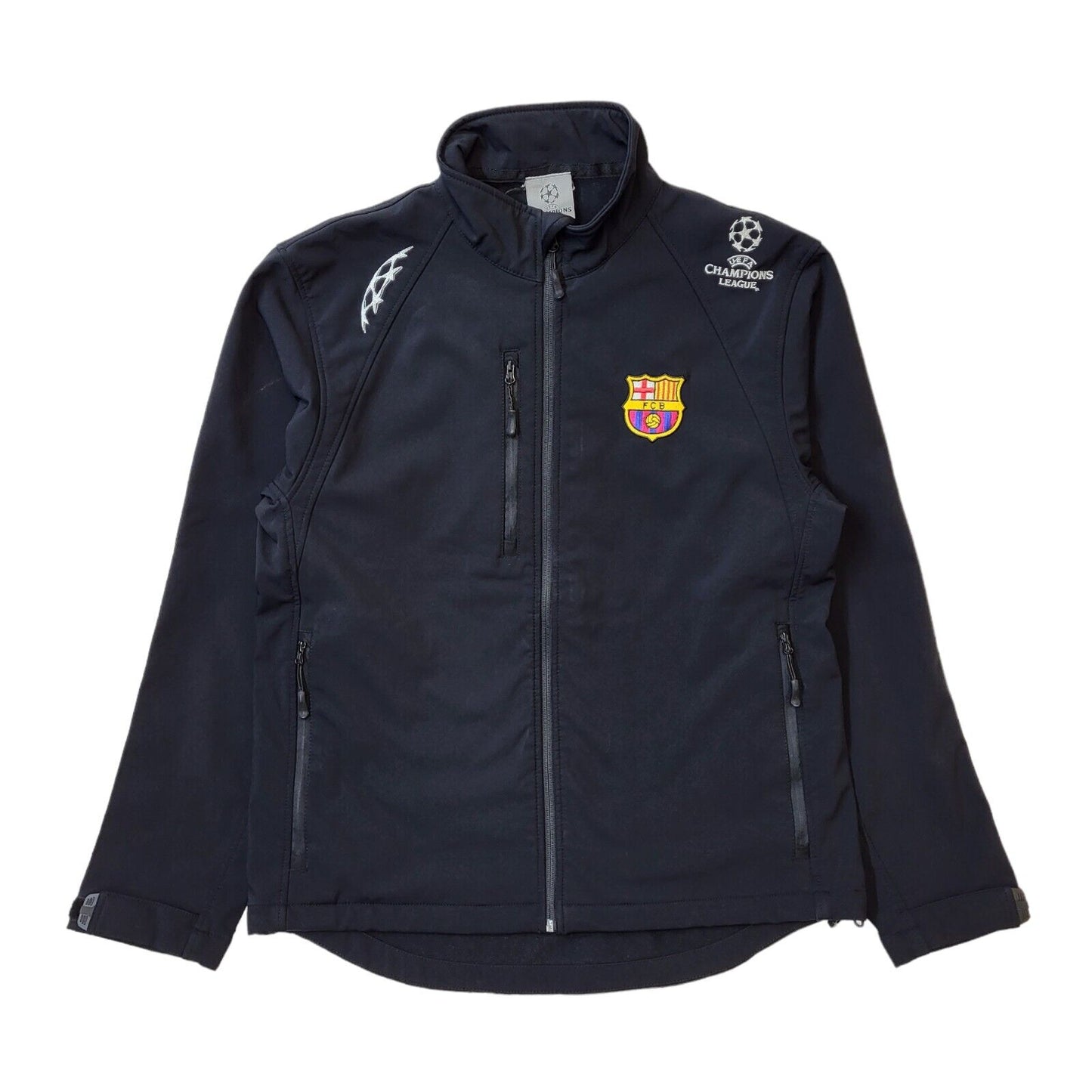 UEFA Barcelona Champions League Jacket Black Full Zip Uk Men's Size Medium G574