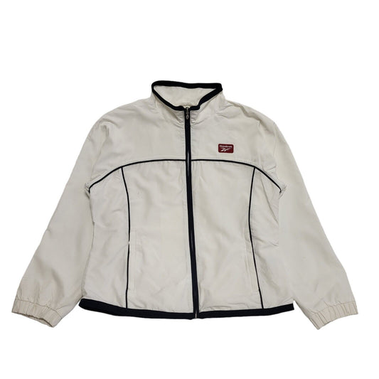Reebok White Navy Blue Lightweight Sports Jacket Women's UK 16 eu 44 H363