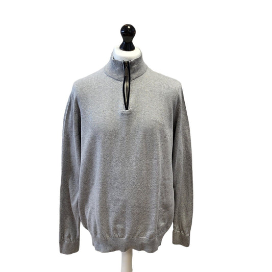 Hugo Boss Jumper High Neck Grey 1/4 Zip Mens UK XL EU 54 G138
