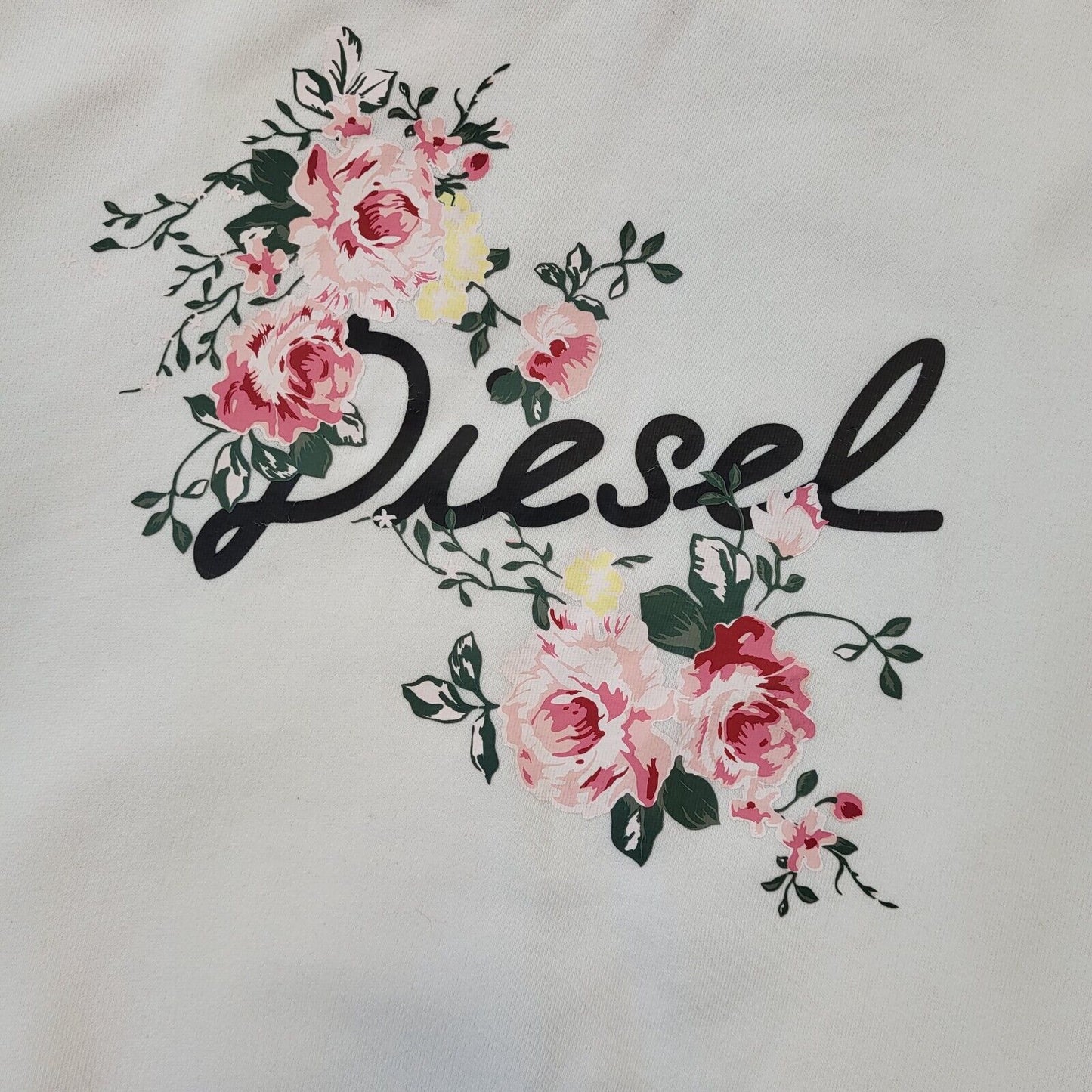 Diesel White Floral Retro Long Sleeve Sweatshirt Women's Uk L 12 H112