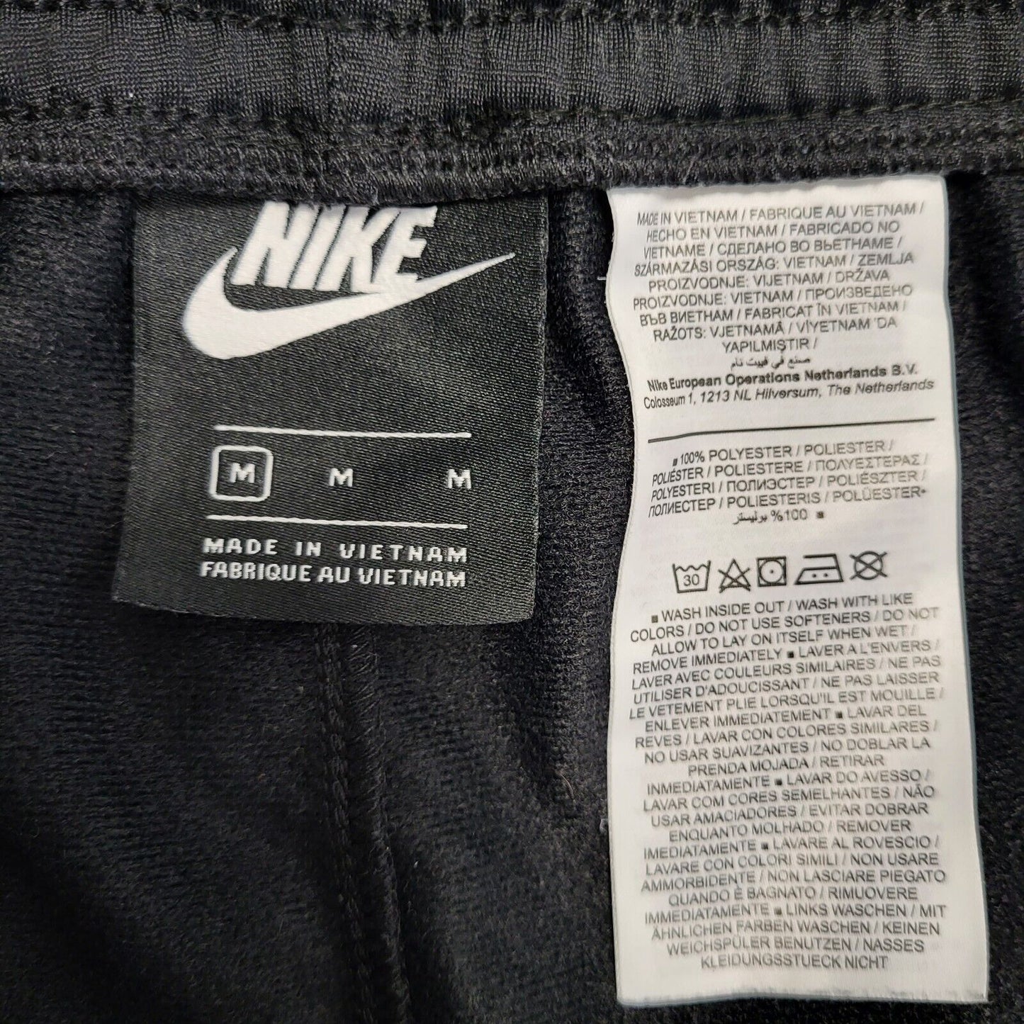 Nike Black Tapered Drawstring Tracksuit Jogger Bottoms Men's  UK M W32 L30 H43