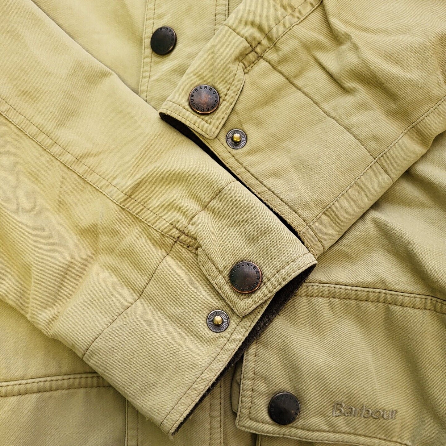 Barbour Fountaine Beige Zip Snap Fasten Collared Jacket Men's uk S H71