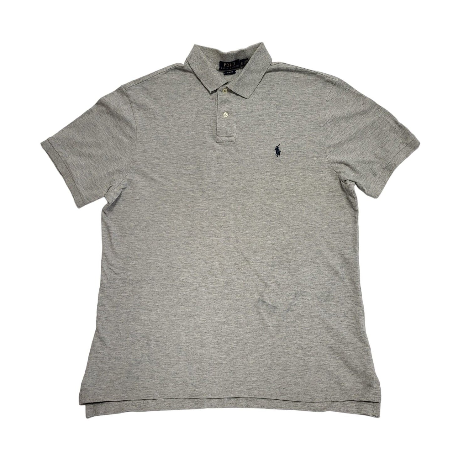 Polo Ralph Lauren Slim Fit Grey Cotton Polo T-Shirt Men's UK XL EU 54 H365