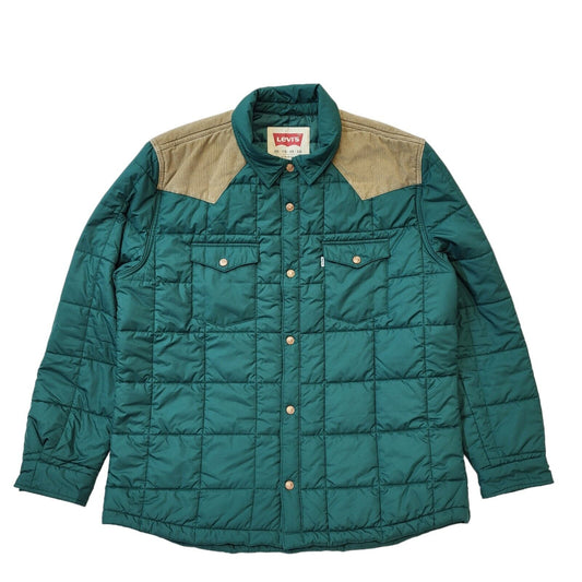 Levi's Green Snap Fasten Quilted Jacket Uk Men's 2XL G649