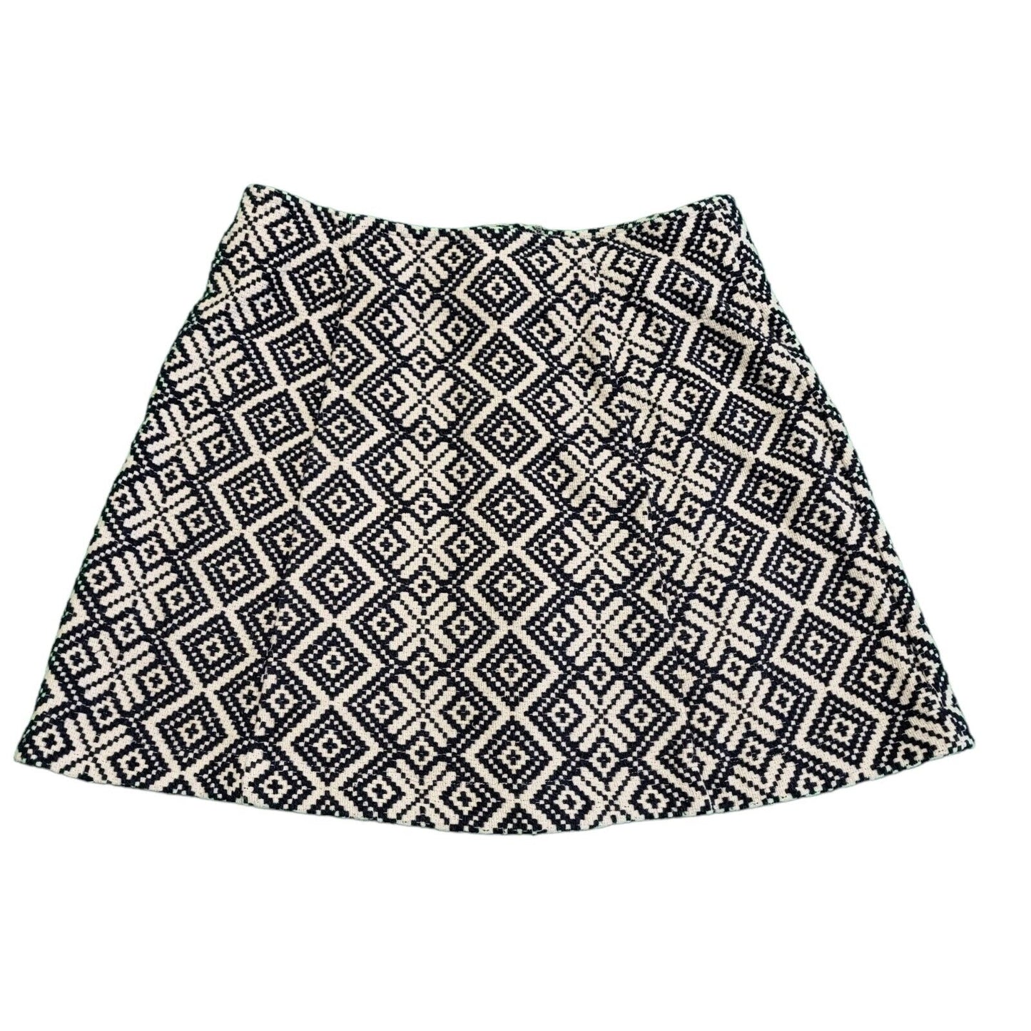 Superdry Blue White Aztec Snap Front Short Pencil Skirt Women's uk M W28 G815