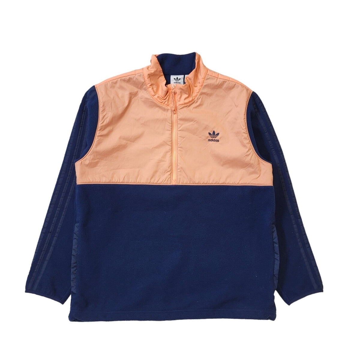 Adidas Blue Orange 1/4 Zip Sports Fleece Jacket Uk Women's Large G735