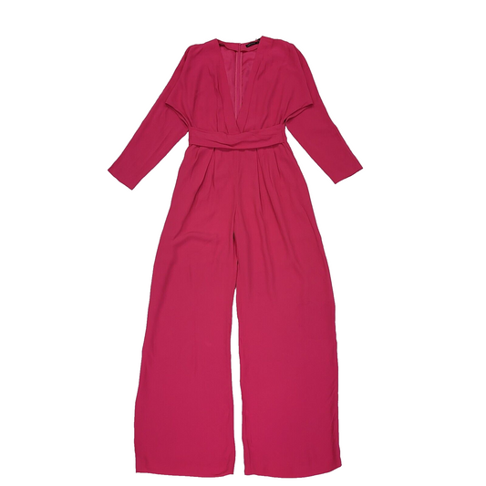 Karen Millen Viscose Satin Crepe Long Sleeve Jumpsuit UK Women's 8 W26 L32 BB408