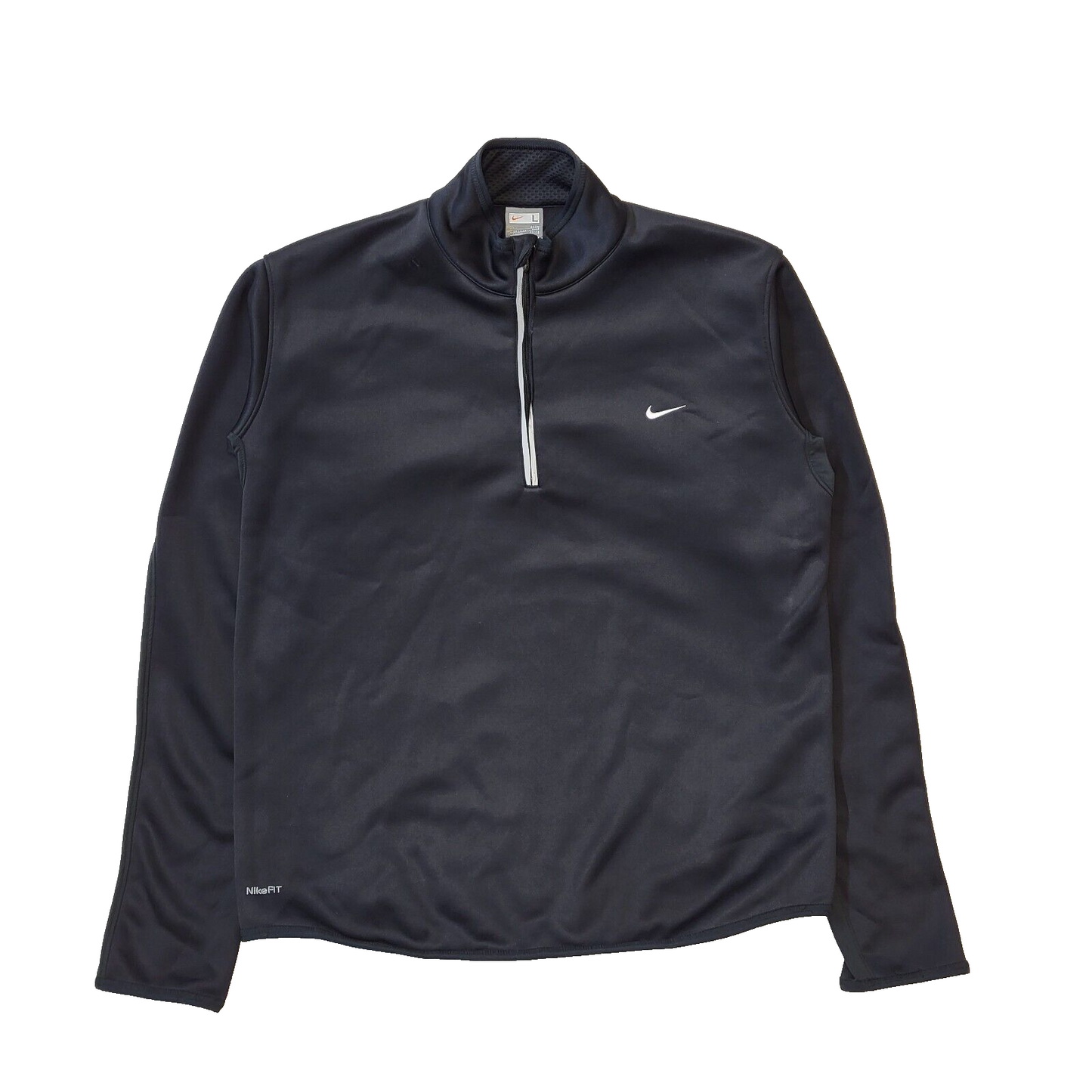 Nike Black Retro 1/4 Zip Long Sleeve Casual Sweatshirt Men's Uk L Eu 54 G857