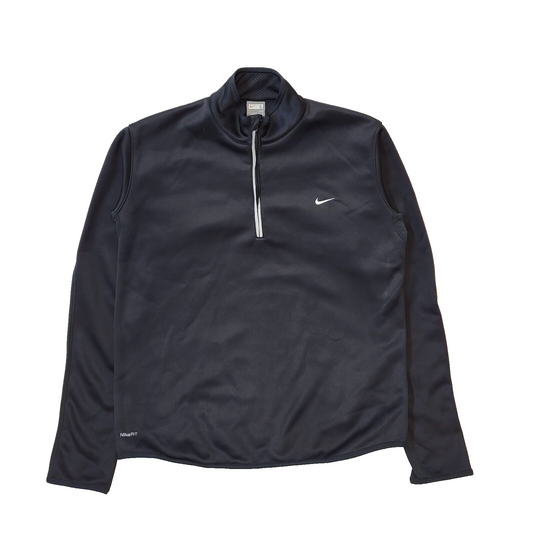 Nike Black Retro 1/4 Zip Long Sleeve Casual Sweatshirt Men's Uk L Eu 54 G857